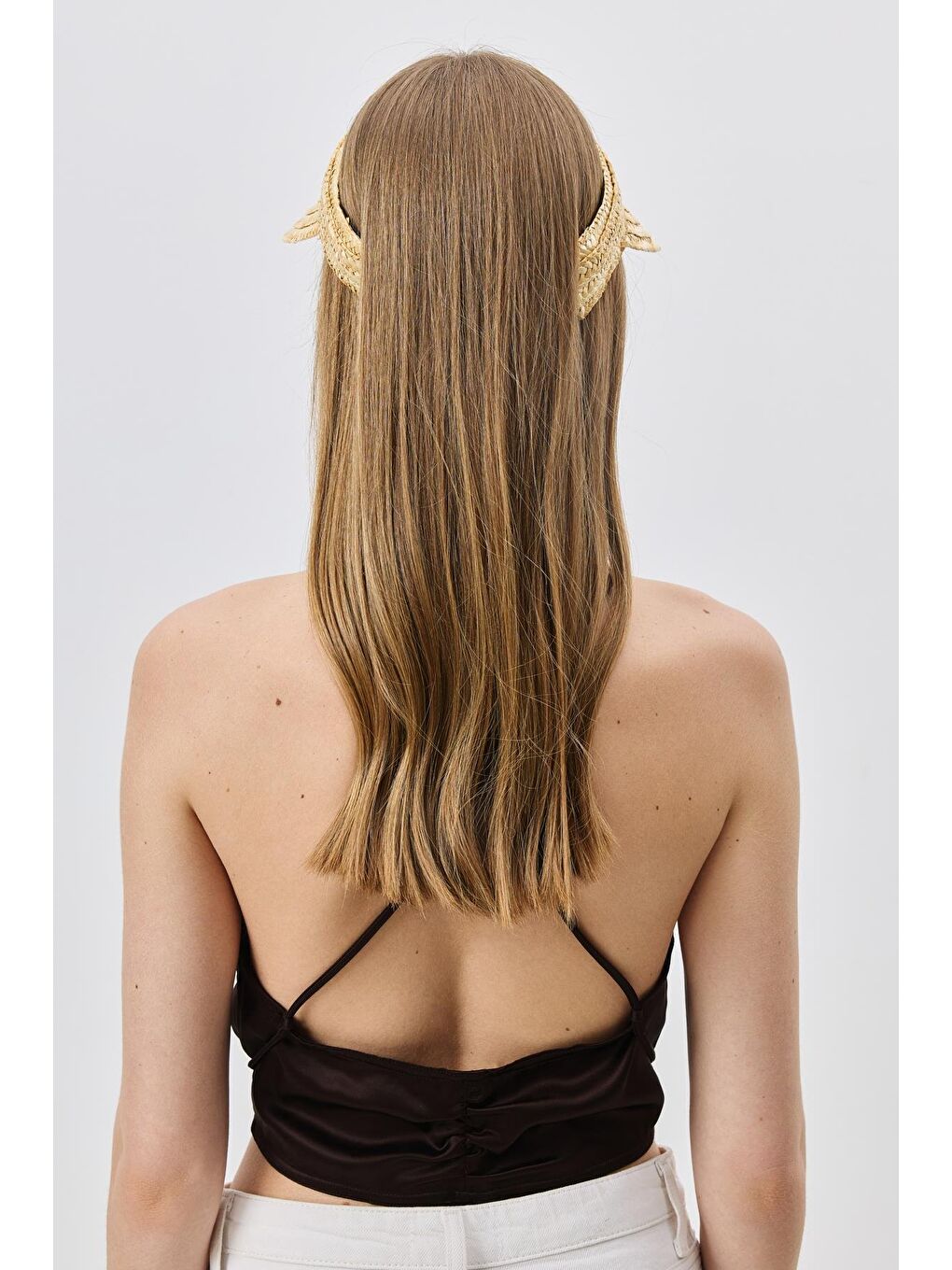 Hasır Vizör Şapka Y8218 Bej-1