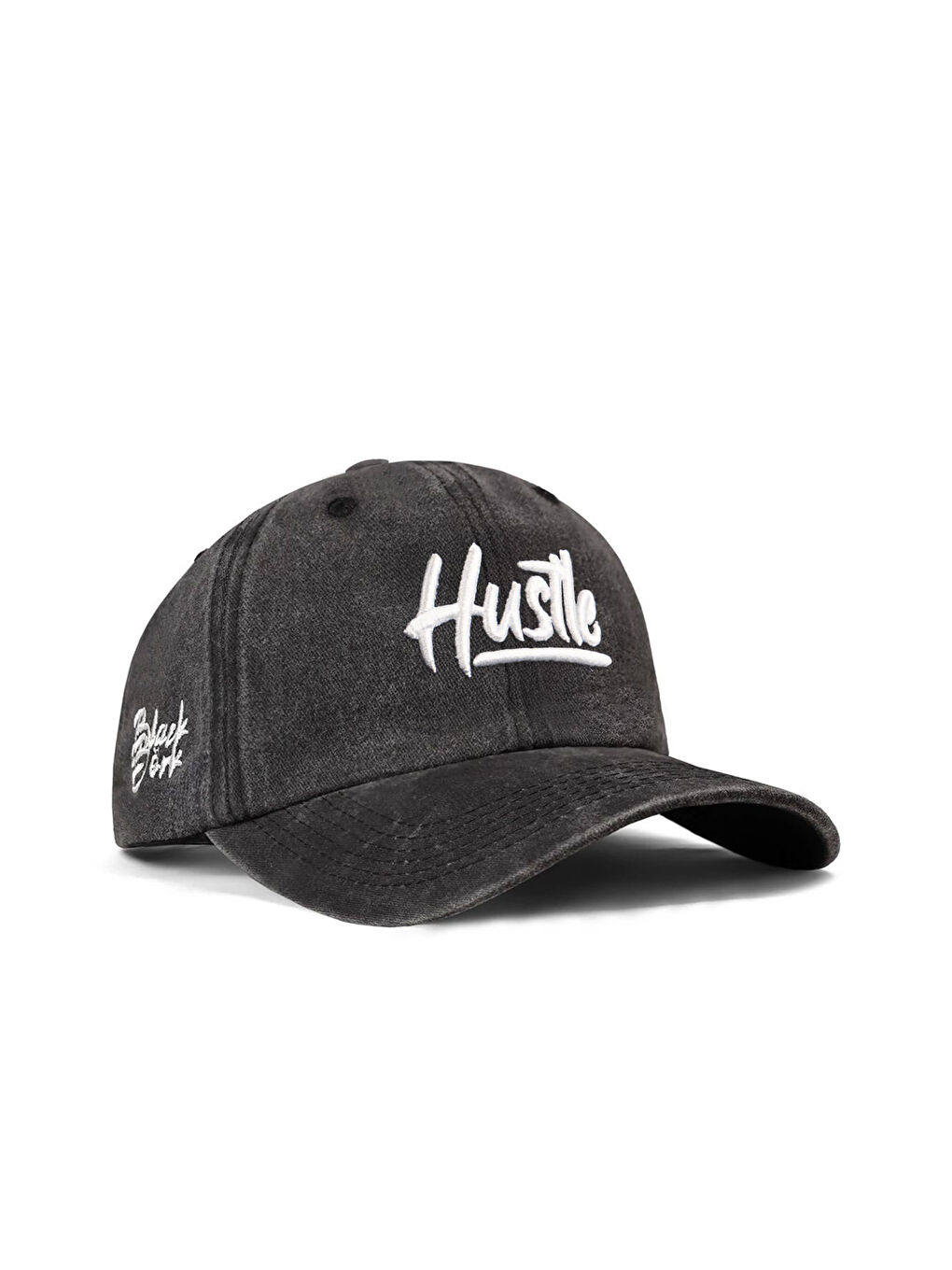 Hustle Nakışlı Vintage Beyzbol Siyah Şapka