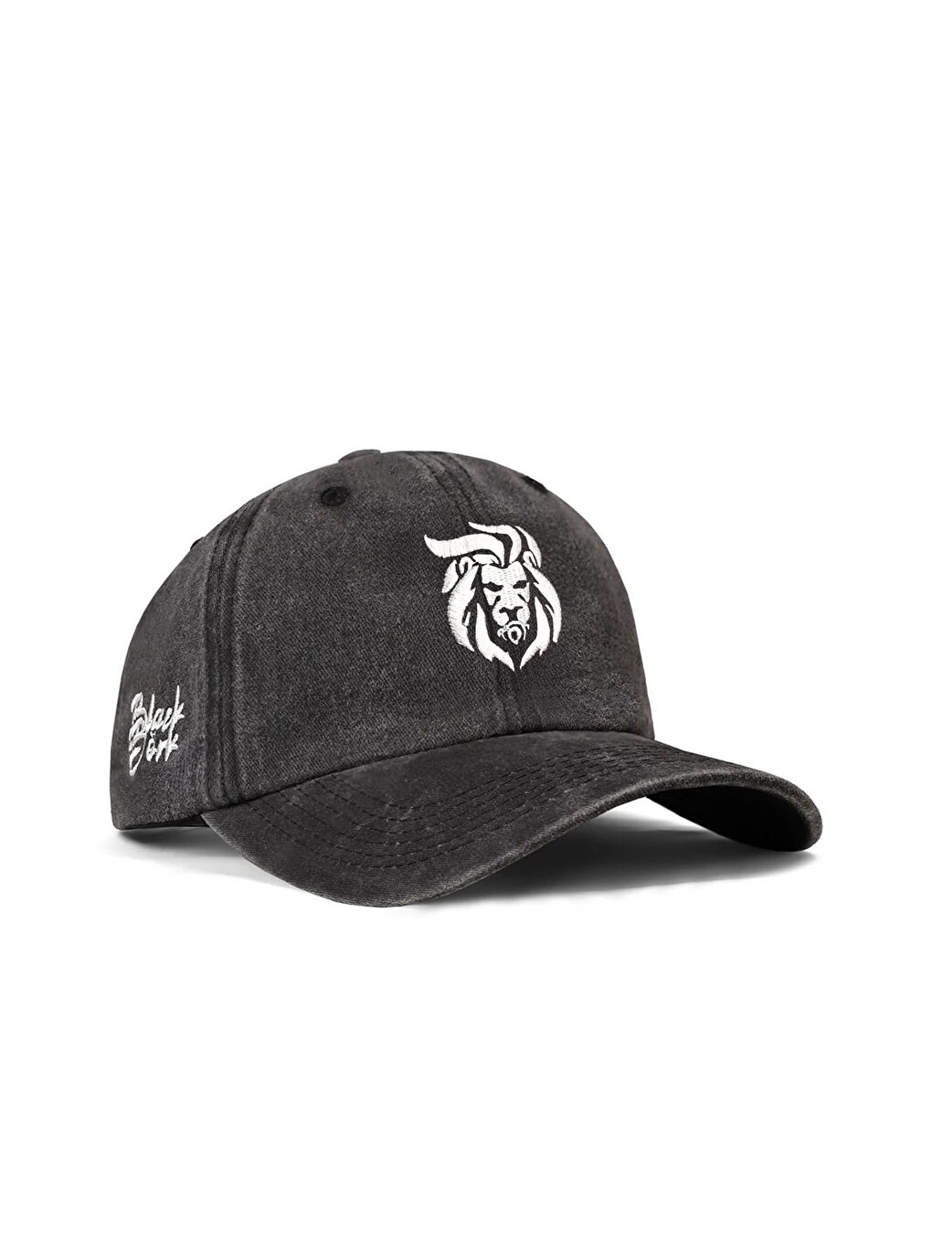Aslan Nakışlı Vintage Beyzbol Siyah Şapka