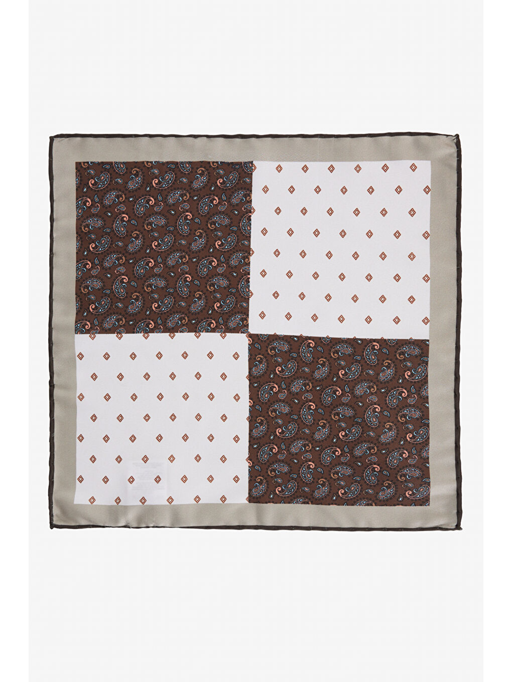 Kahverengi Erkek Kahve-Bej Desenli Mendil-1
