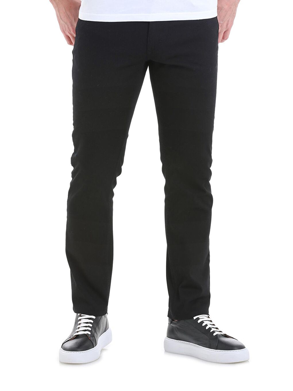 Siyah Regular Fit Düz 5 Cep Pamuklu Kanvas Erkek Pantolon