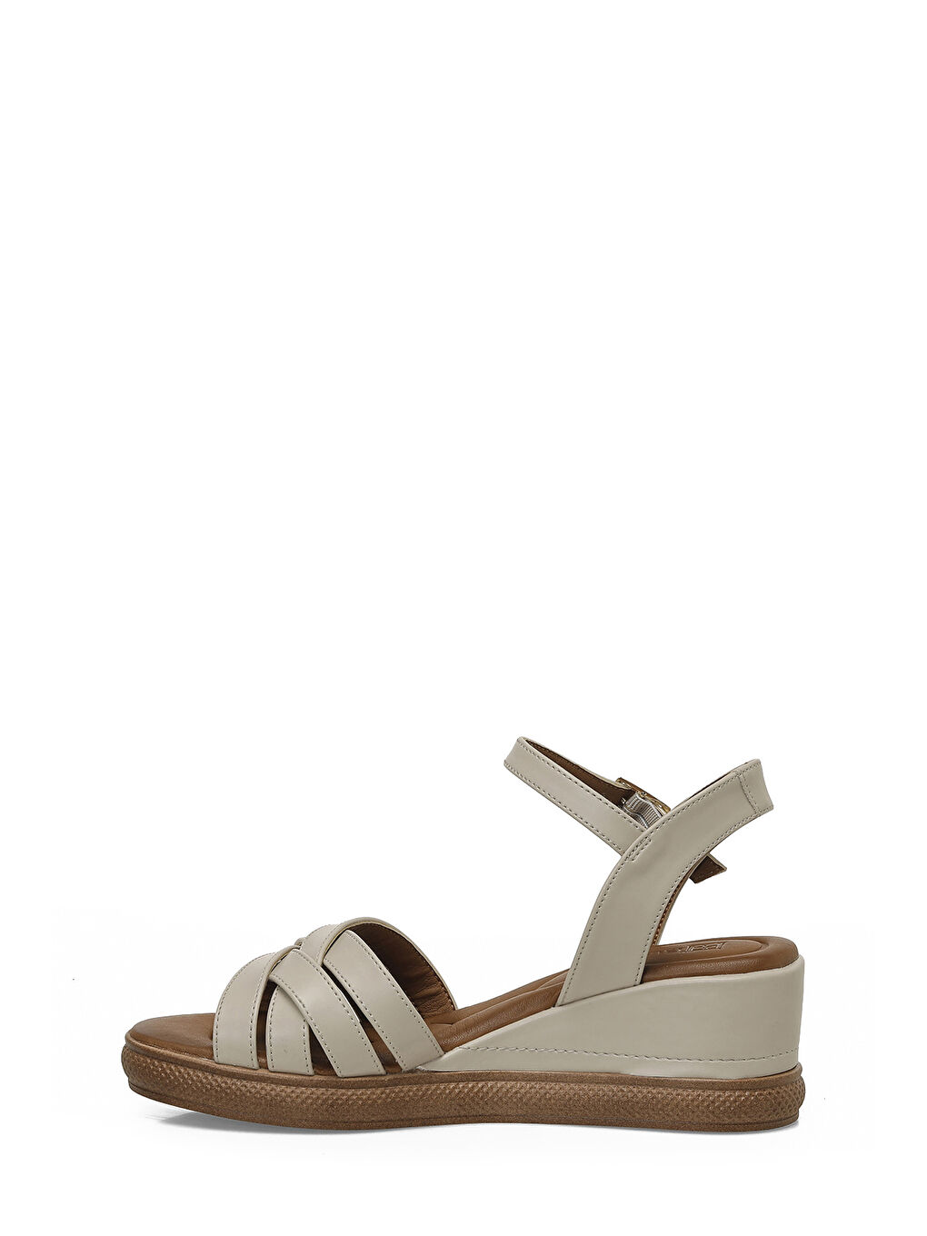 25S-281 6FX Bej Kadın Dolgu Topuk Sandalet-2