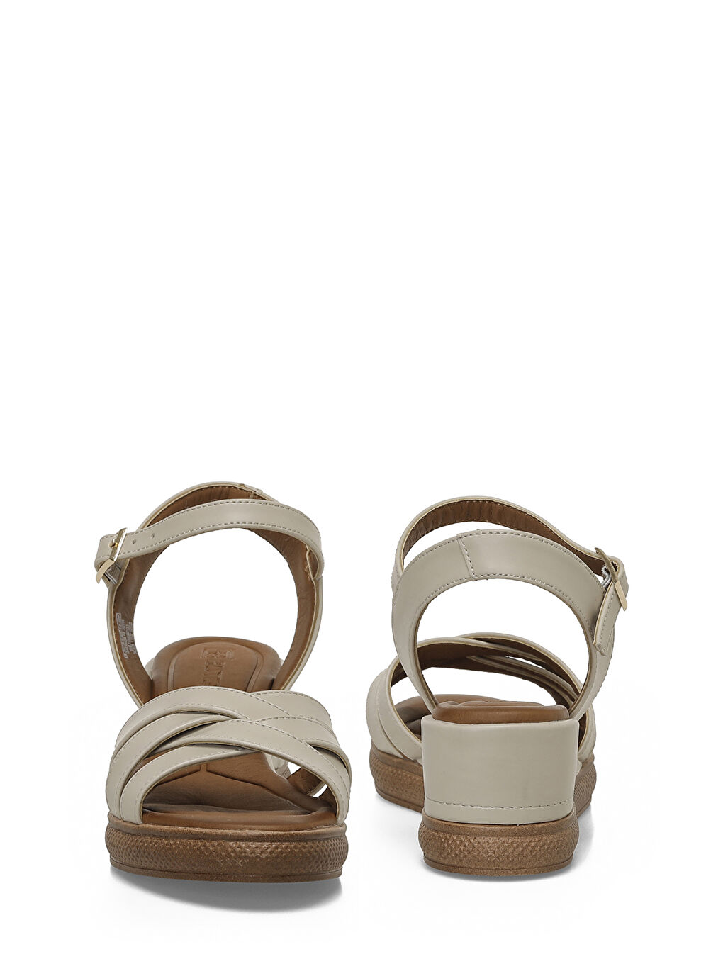 25S-281 6FX Bej Kadın Dolgu Topuk Sandalet-4