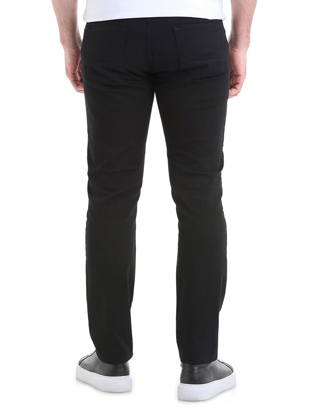 Siyah Regular Fit Düz 5 Cep Pamuklu Kanvas Erkek Pantolon-4