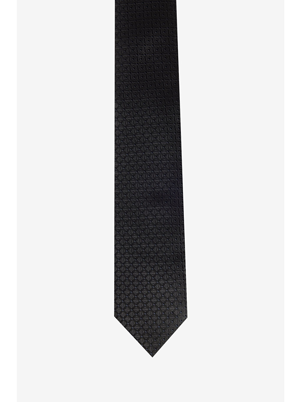 Erkek Siyah Desenli İpek İnce Kravat-1