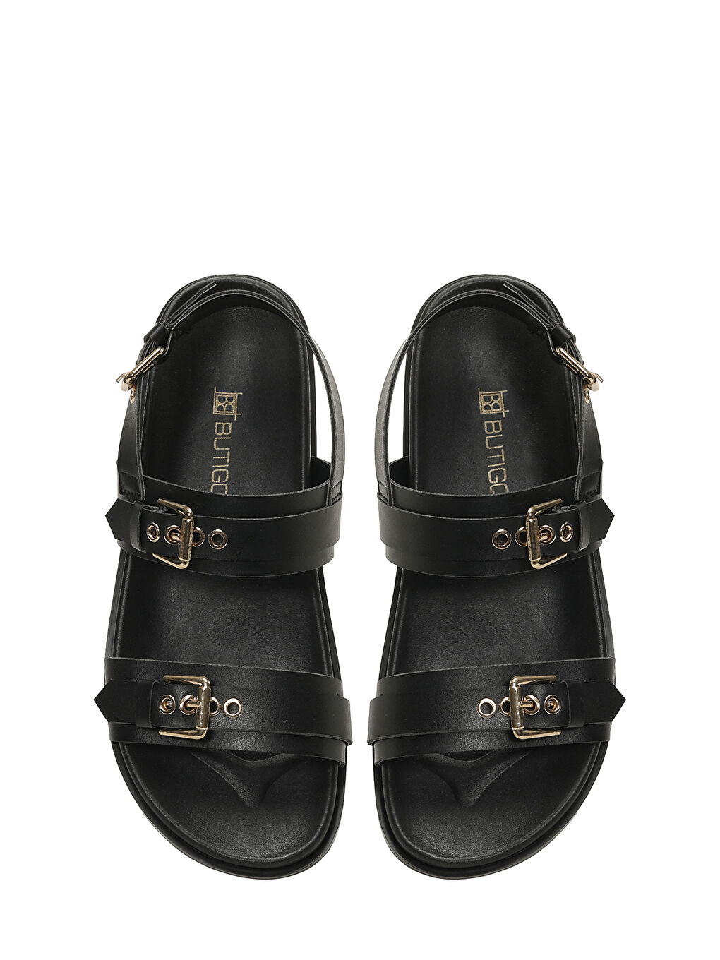 26S-305 6FX Siyah Kadın Düz Sandalet-3