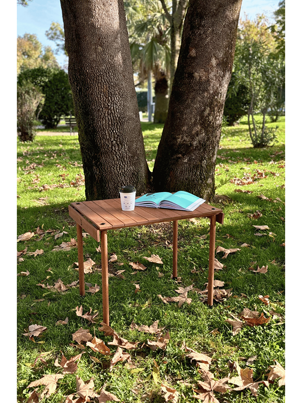 Kırmızı TrailTop Ahşap Katlanır Kamp Masası -45*60*50cm-1