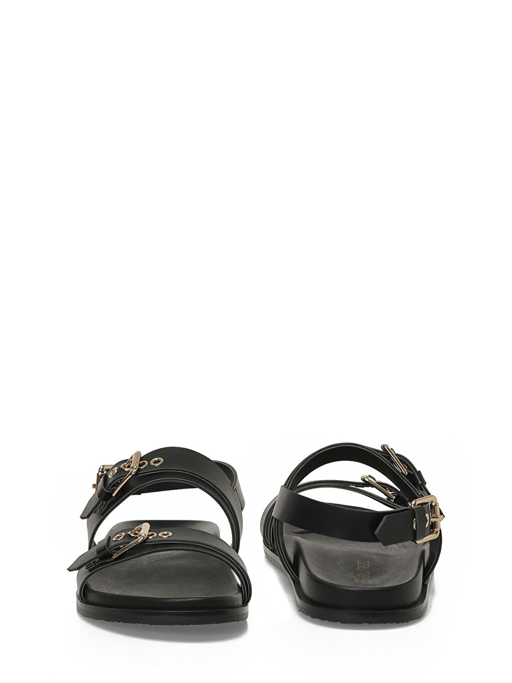 26S-305 6FX Siyah Kadın Düz Sandalet-4