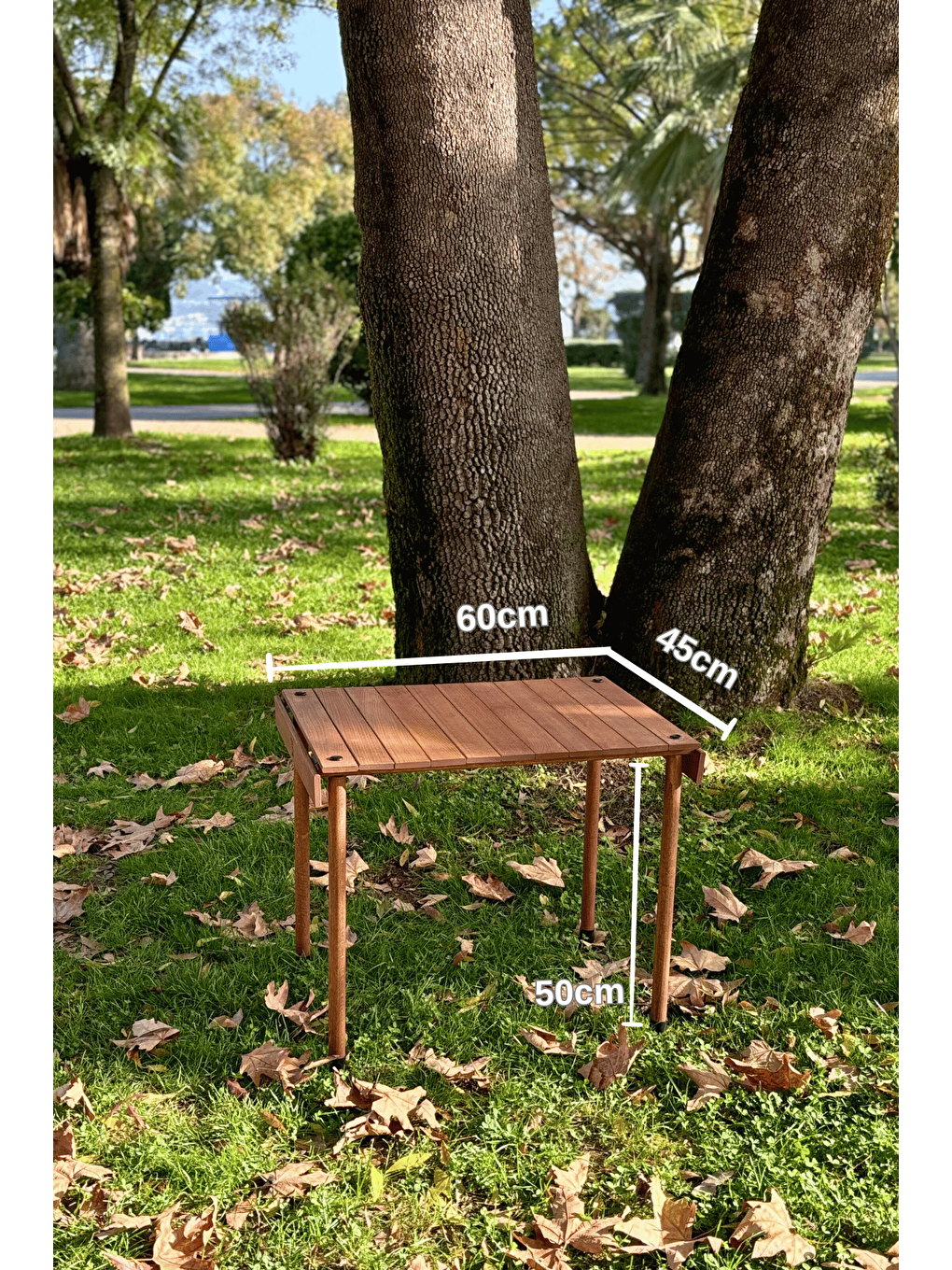 Kırmızı TrailTop Ahşap Katlanır Kamp Masası -45*60*50cm-2