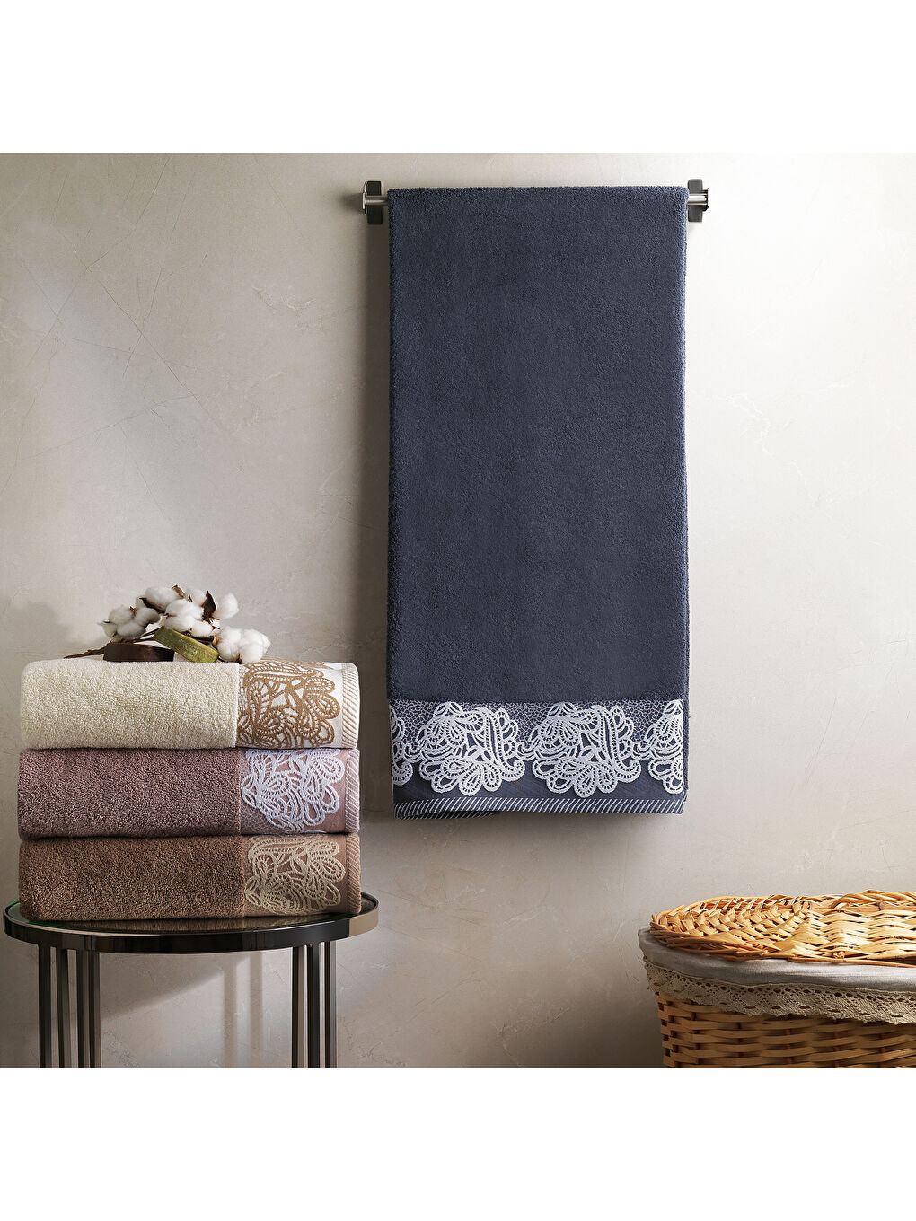 Home Lace Havlu 70x140 Cm - Orta Gri