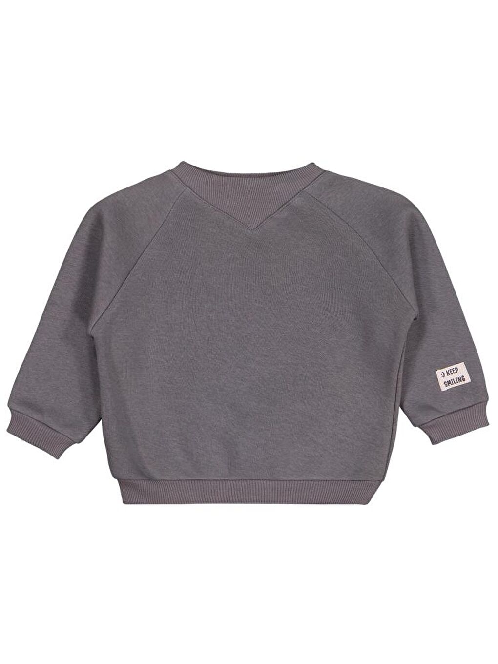 Gri Baby Keep Smiling Etiketli Basic 6-18 Ay Sweatshirt