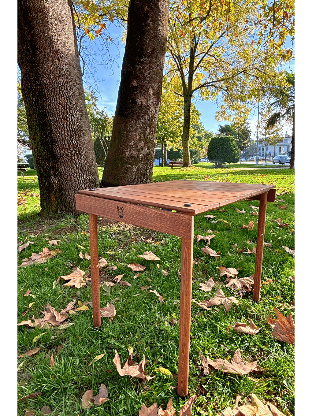 Kırmızı TrailTop Ahşap Katlanır Kamp Masası -45*60*50cm-3