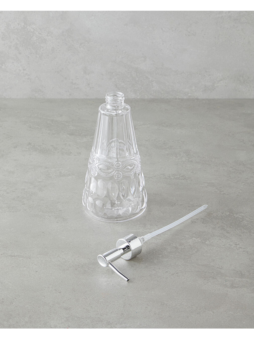 Renksiz Mare Cam Banyo Sıvı Sabunluk 10x20 cm Şeffaf-1