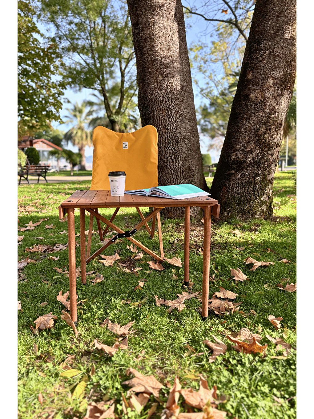 Kırmızı TrailTop Ahşap Katlanır Kamp Masası -45*60*50cm-5