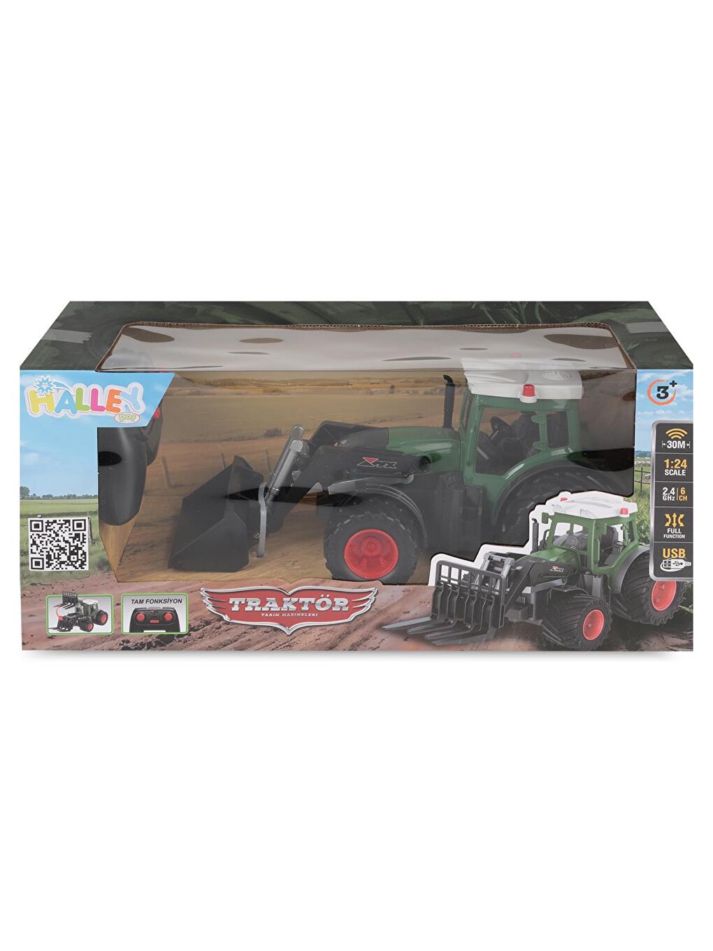 Seher Oyuncak Altı Yollu Çiftçi Araç Işıklı Geniş Tekerlekli - Yeşil-2