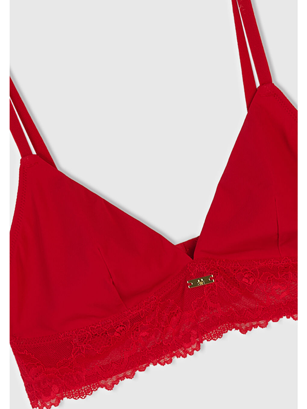 Kadın Kırmızı Dantel Detaylı Bralet-1