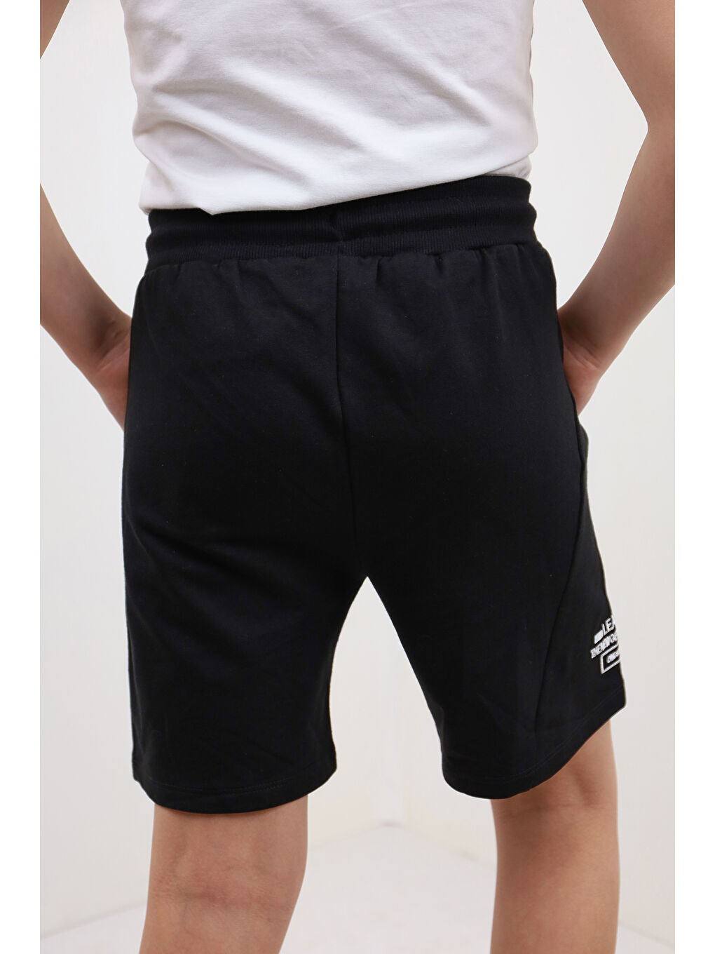Siyah Erkek Çocuk Leader Tnty Nakışlı Şort-1