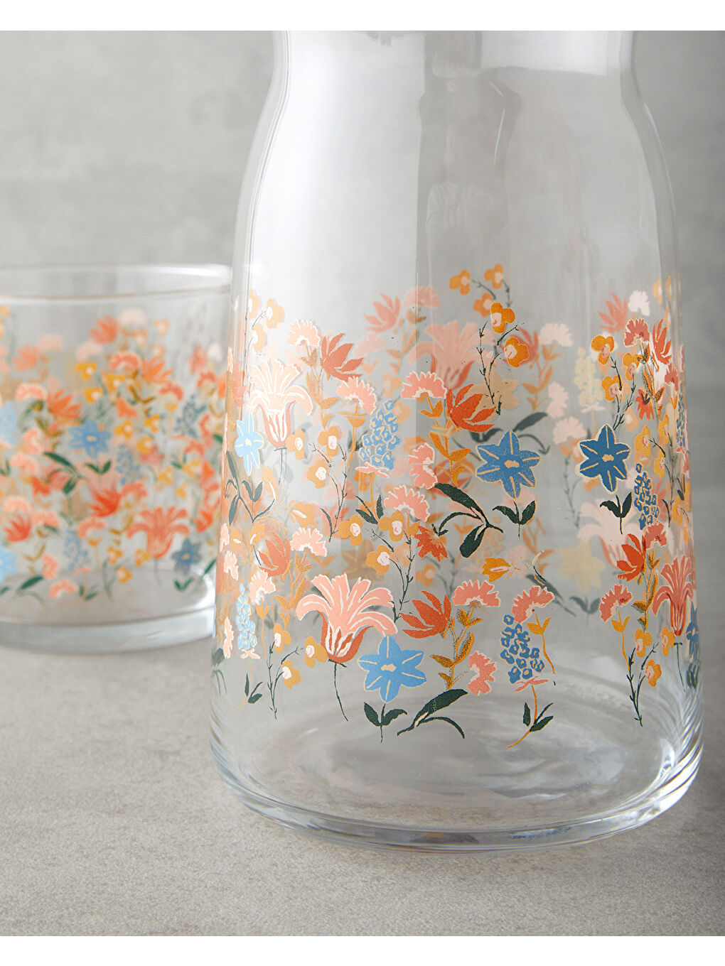 Beyaz Celestial Cam 3 Parça Su Takımı 1000 ml + 380 ml Renkli-2