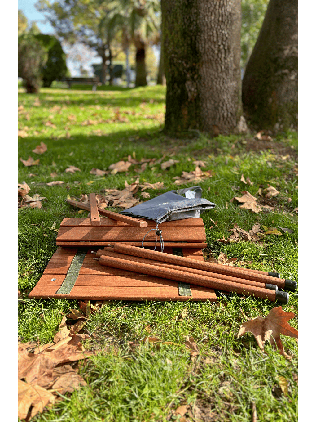 Kırmızı TrailTop Ahşap Katlanır Kamp Masası -45*60*50cm-7