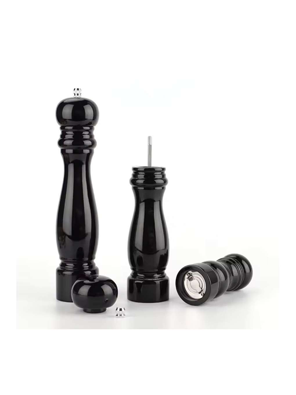 Mat Siyah Baharat Öğütücüsü Büyük Boy 27 cm 2 Adet-1