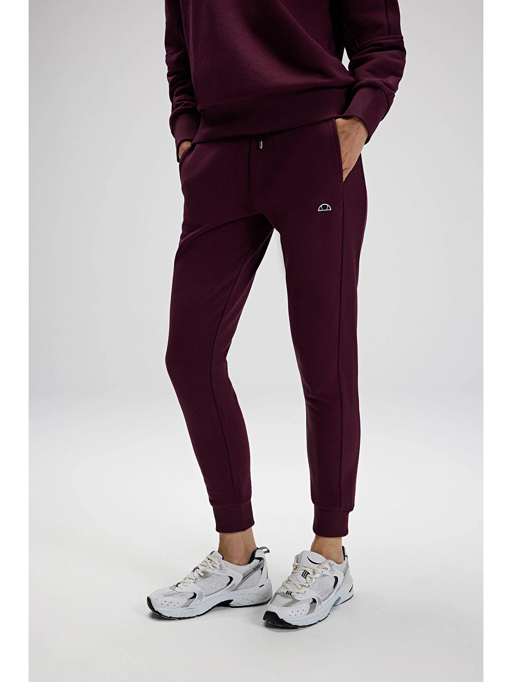 Bordo Pamuklu Regular Fit Normal Bel Ribanalı Paça Kadın Eşofman Altı EF568-BRD