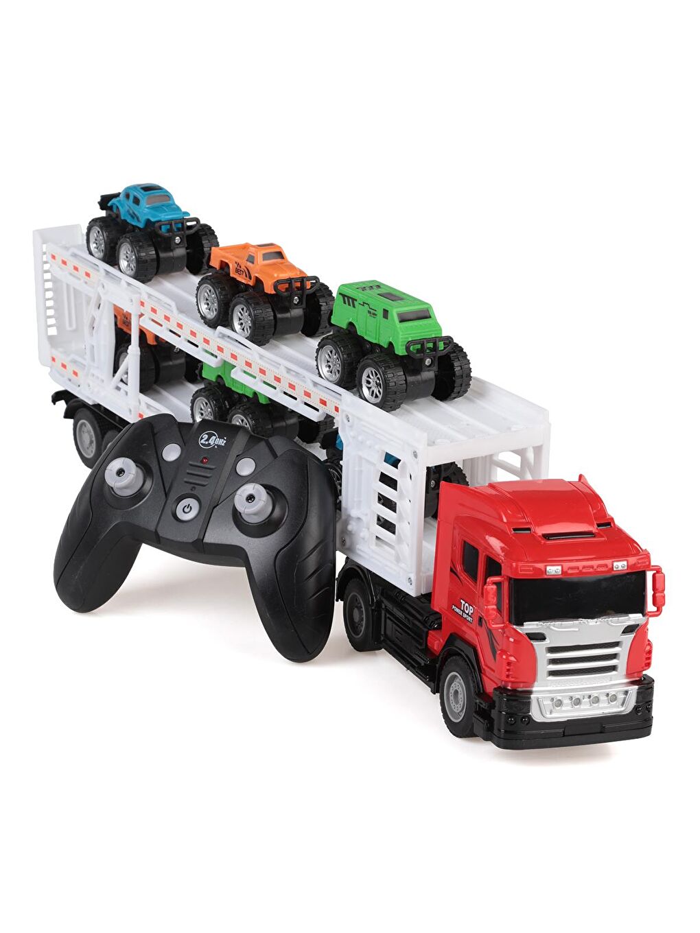 Seher Oyuncak Uzaktan Kumandalı Tır-Araba Taşıyan Dorse - Kırmızı