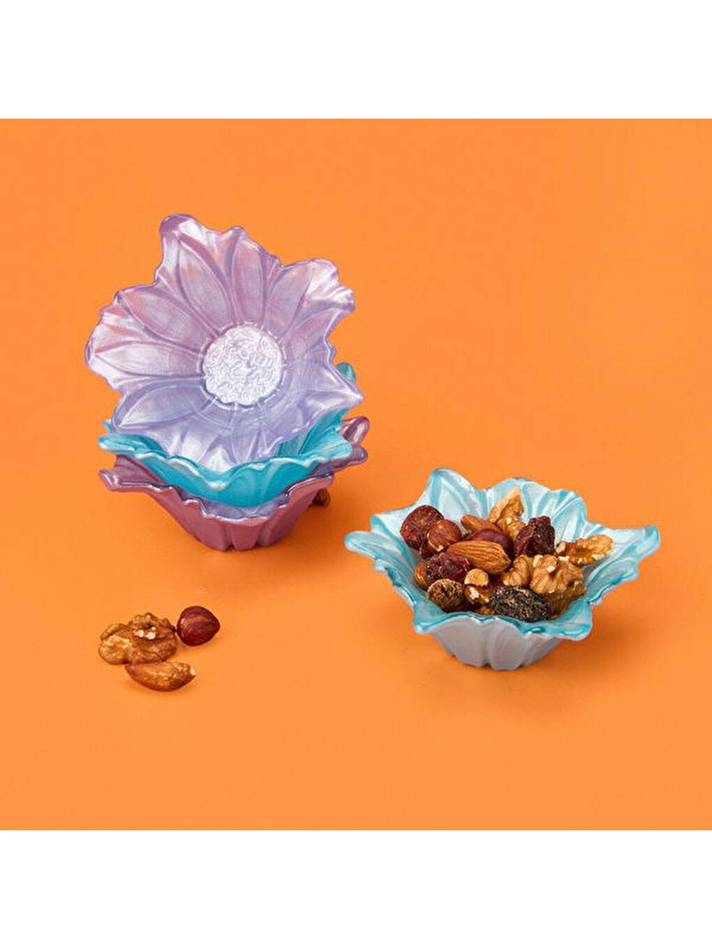 Karışık Kitchen Papatia 4'lü Çerezlik Seti - Renkli - 10 cm-1