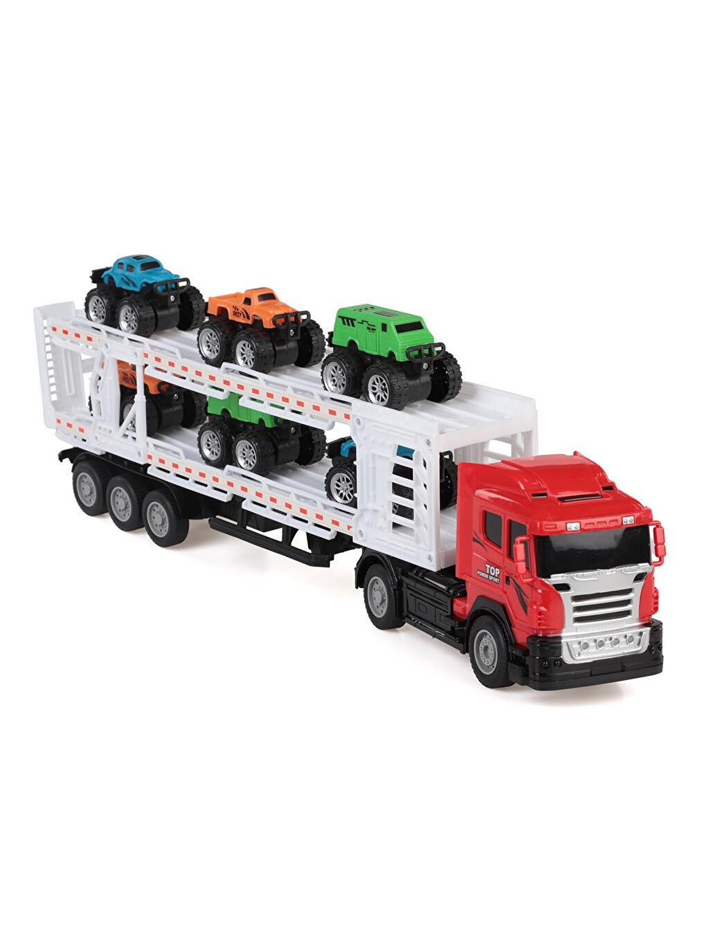 Seher Oyuncak Uzaktan Kumandalı Tır-Araba Taşıyan Dorse - Kırmızı-3