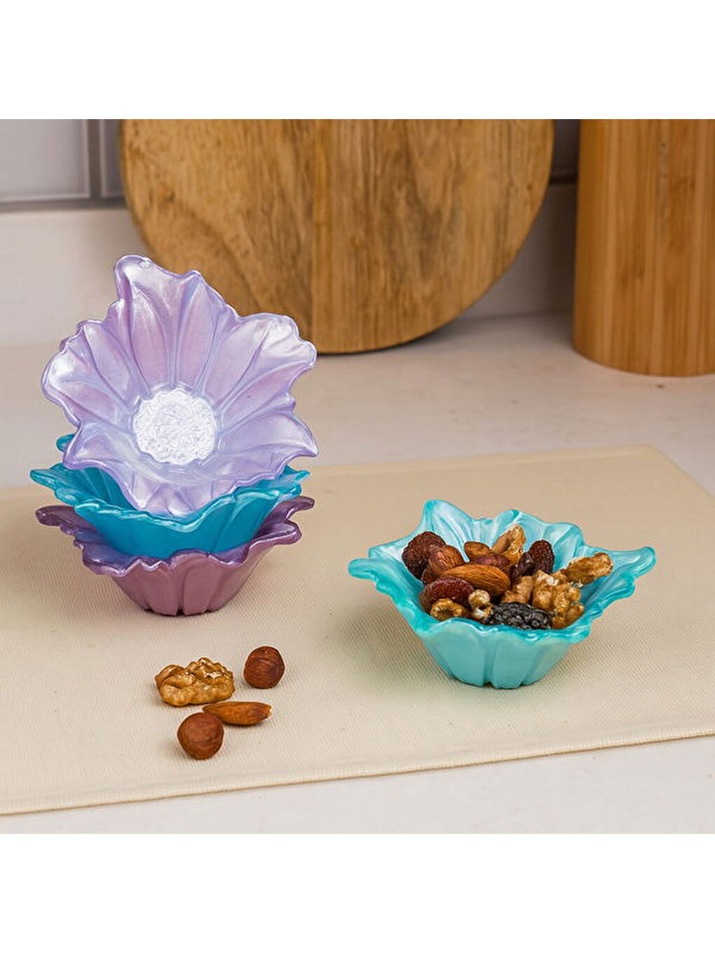 Karışık Kitchen Papatia 4'lü Çerezlik Seti - Renkli - 10 cm-4