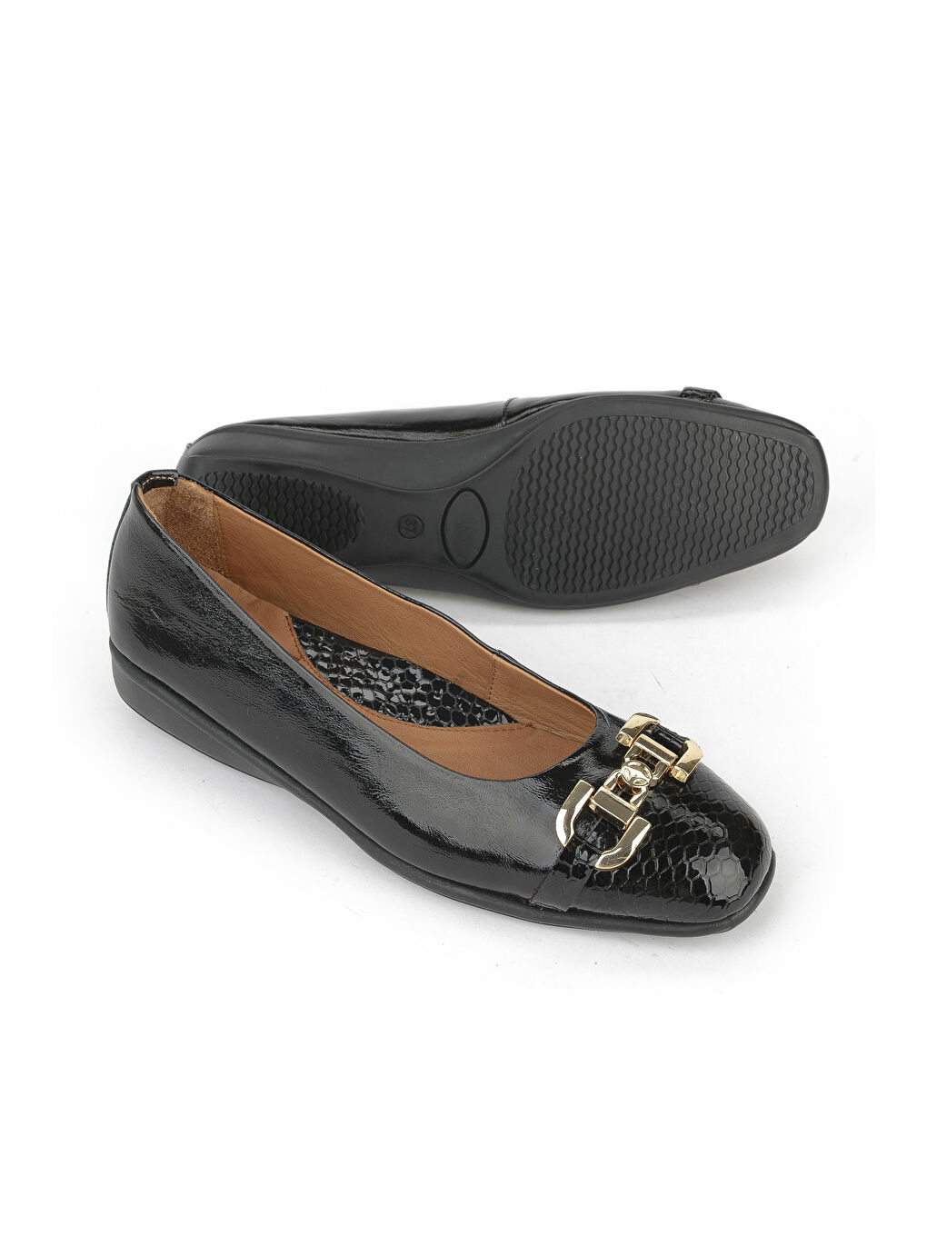 Kadın Hakiki Deri Babet 1531050Z26142208K Siyah-4