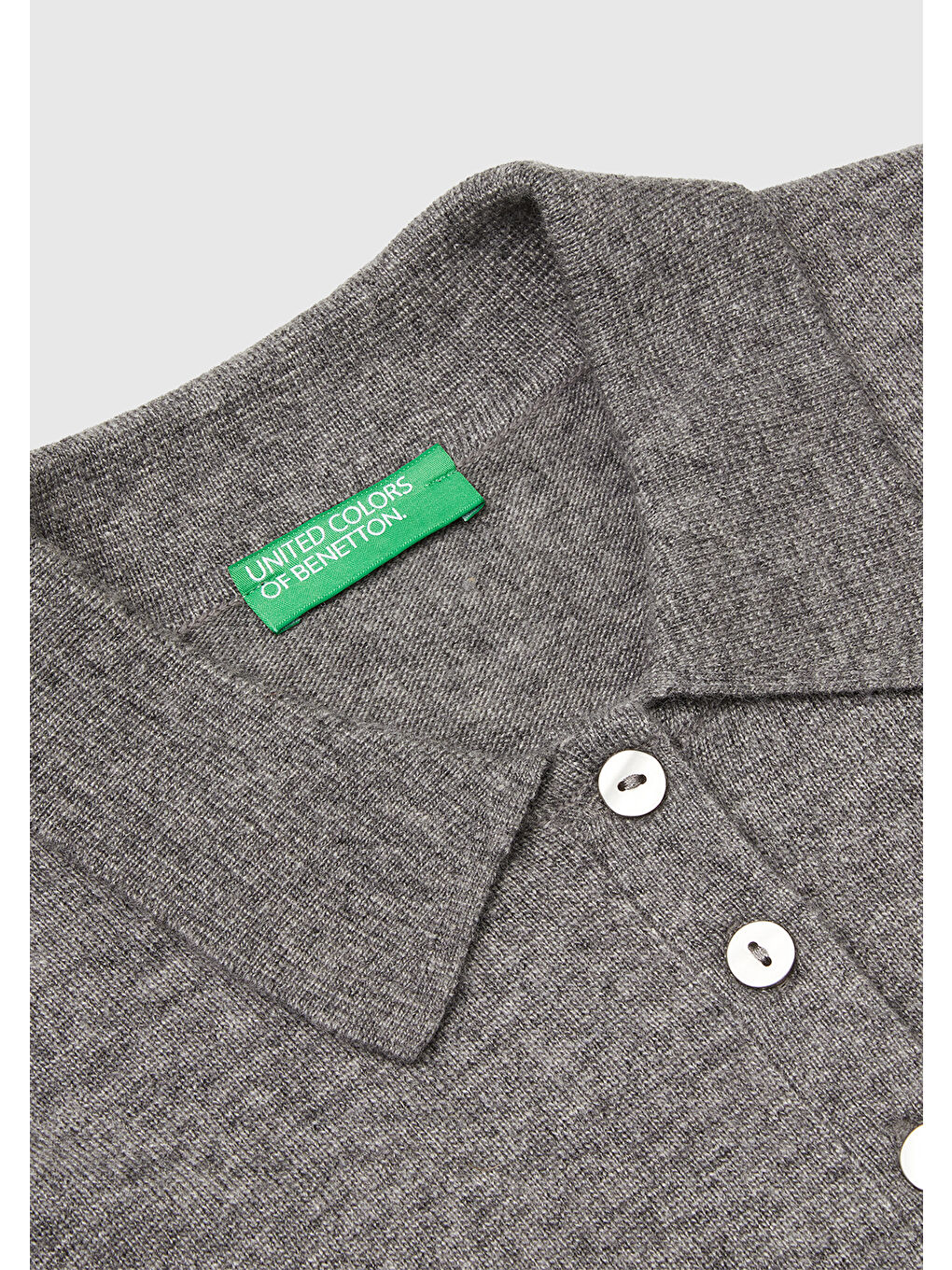 Gri Kadın Antrasit Melanj Yün ve Kaşmir Karışımlı Regular Fit Polo Yaka Kazak-2