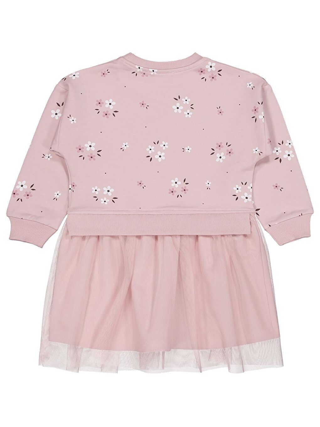 Girls Çiçek Baskılı 2-5 Yaş Elbise - Pembe 3-4 Yaş-1
