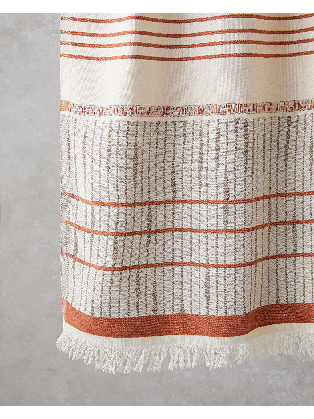 Pure Natural Pamuklu Peştamal 90x150 cm Açık Bej-Kiremit-1