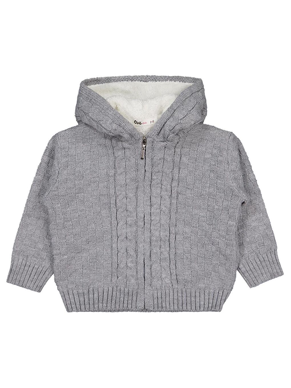 Girls Kapüşonlu 2-5 Yaş Hırka - Gri 5-6 Yaş