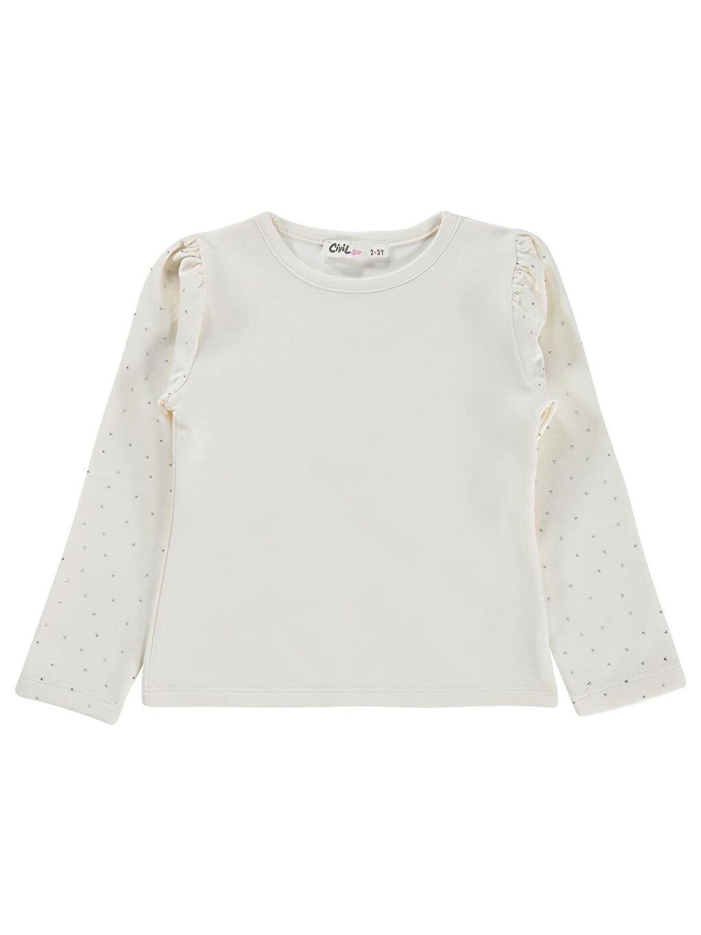 Girls Taşlı 2-5 Yaş Tişört - Kırık Beyaz