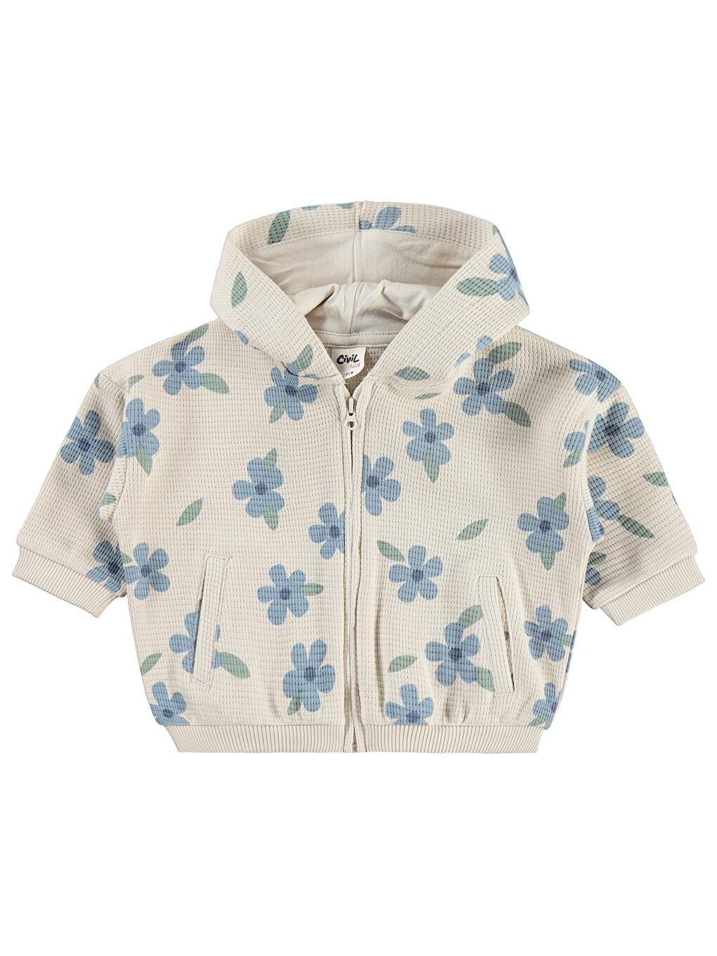 Baby Kış Çiçeği Baskılı 6-18 Ay Hırka - Bej 18-24 Ay