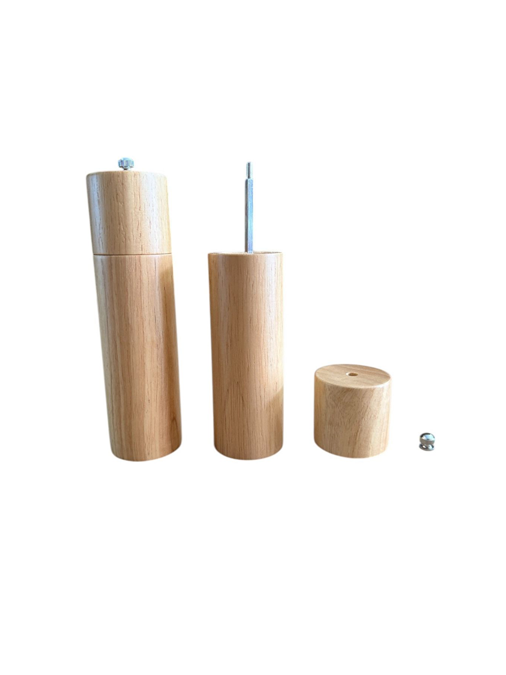 Ekru Bambu Ahşap Gövdeli Baharat Öğütücüsü 21 cm - 2 Adet - 378-3