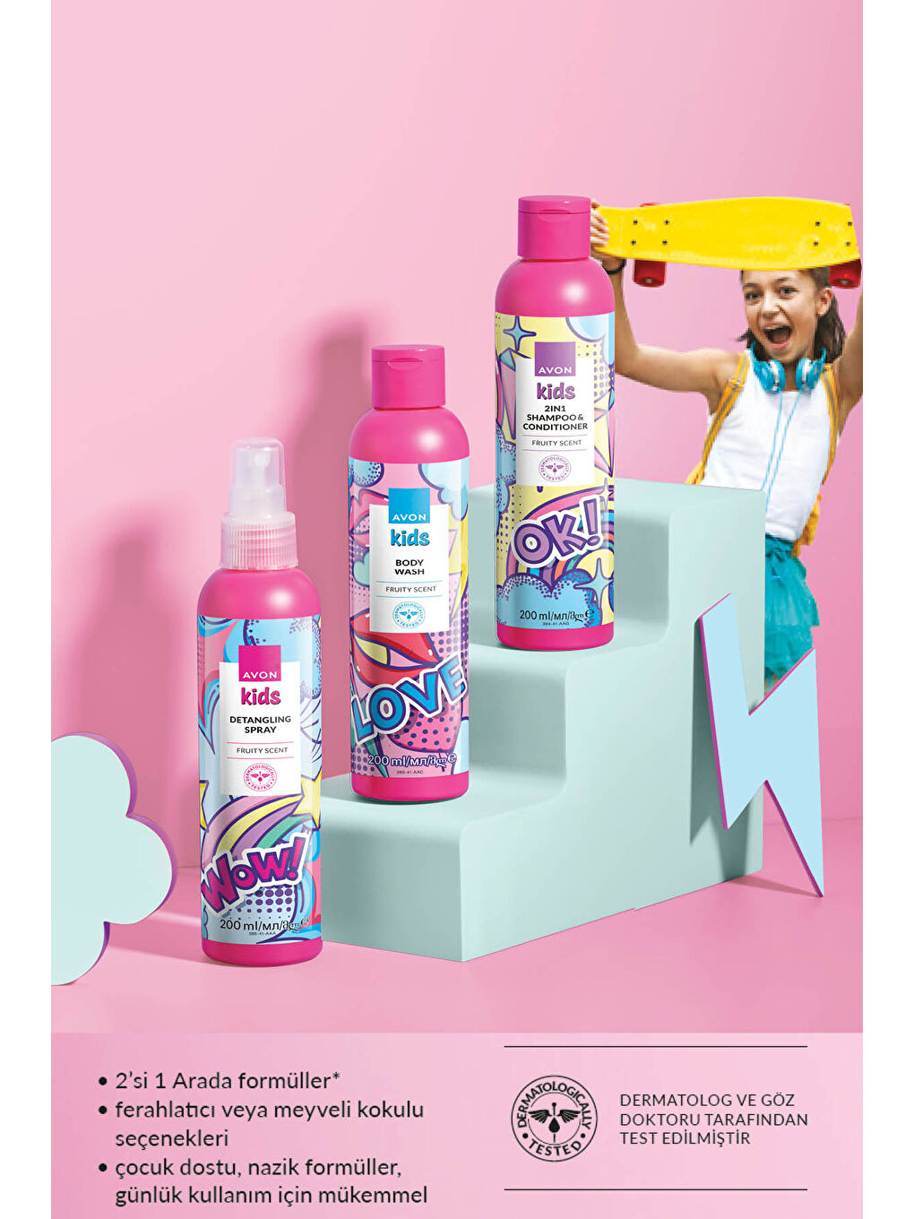 AVON Renksiz Kids Love Çocuklar İçin Meyve Kokulu Vücut Şampuanı 200 Ml. - 2