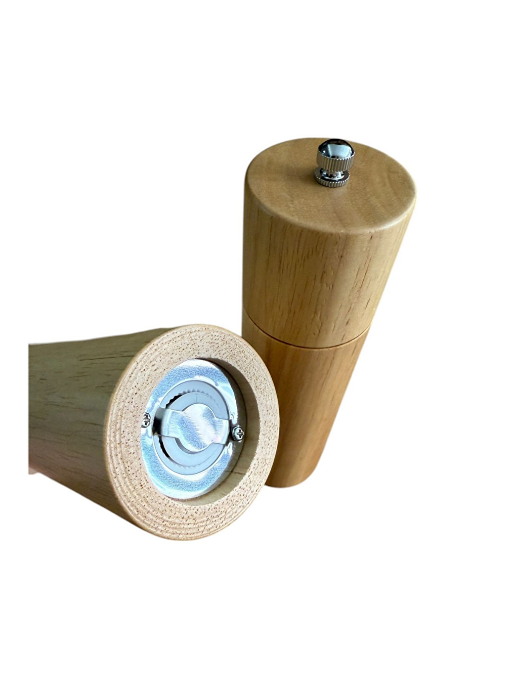 Ekru Bambu Ahşap Gövdeli Baharat Öğütücüsü 21 cm - 2 Adet - 378-4