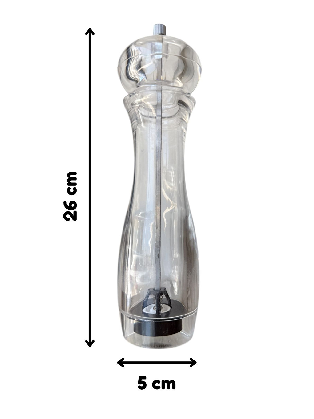 Renksiz Akrilik Baharat Öğütücüsü Büyük Boy 26 cm 2 Adet-2