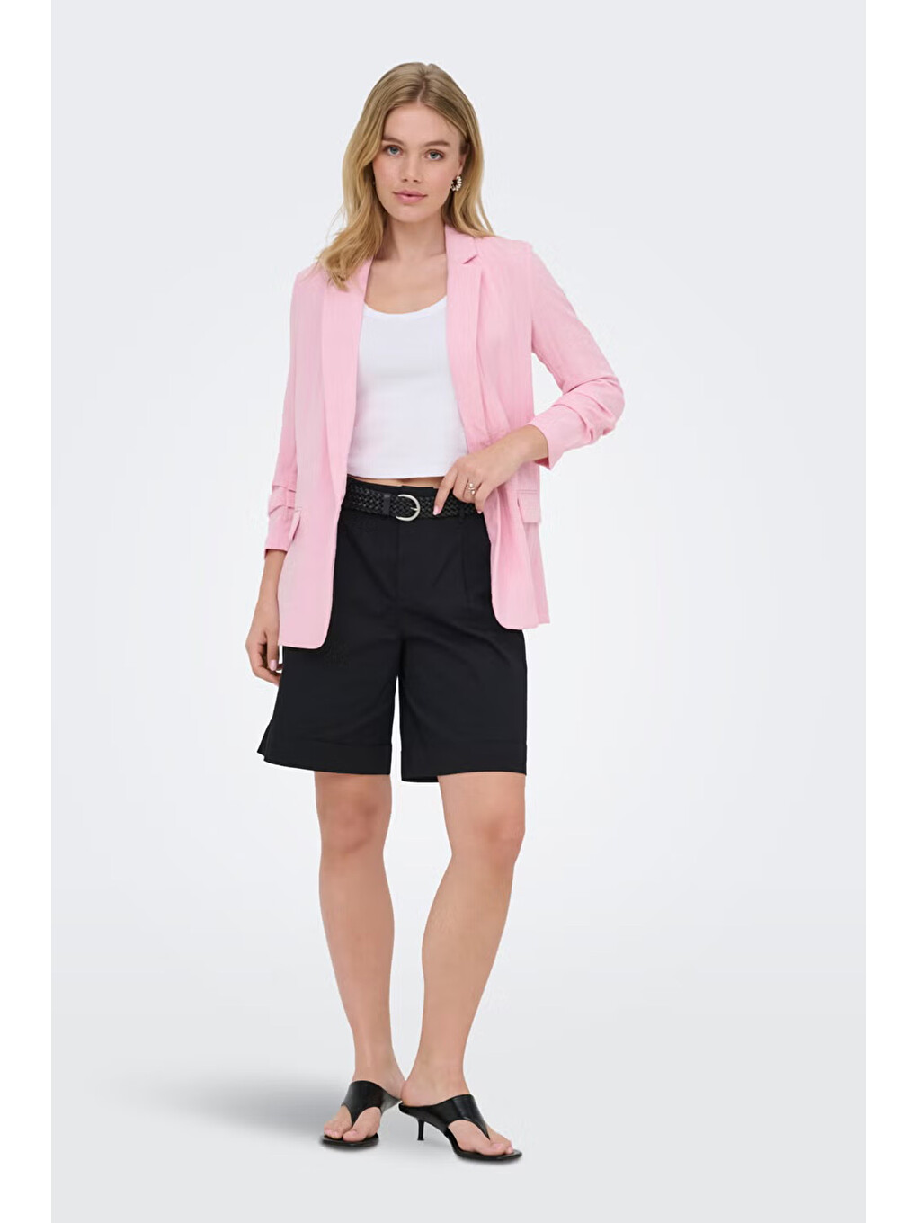 Pembe Onlita Regular Fit Kruvaze Yaka Blazer Ceket 15370275-1