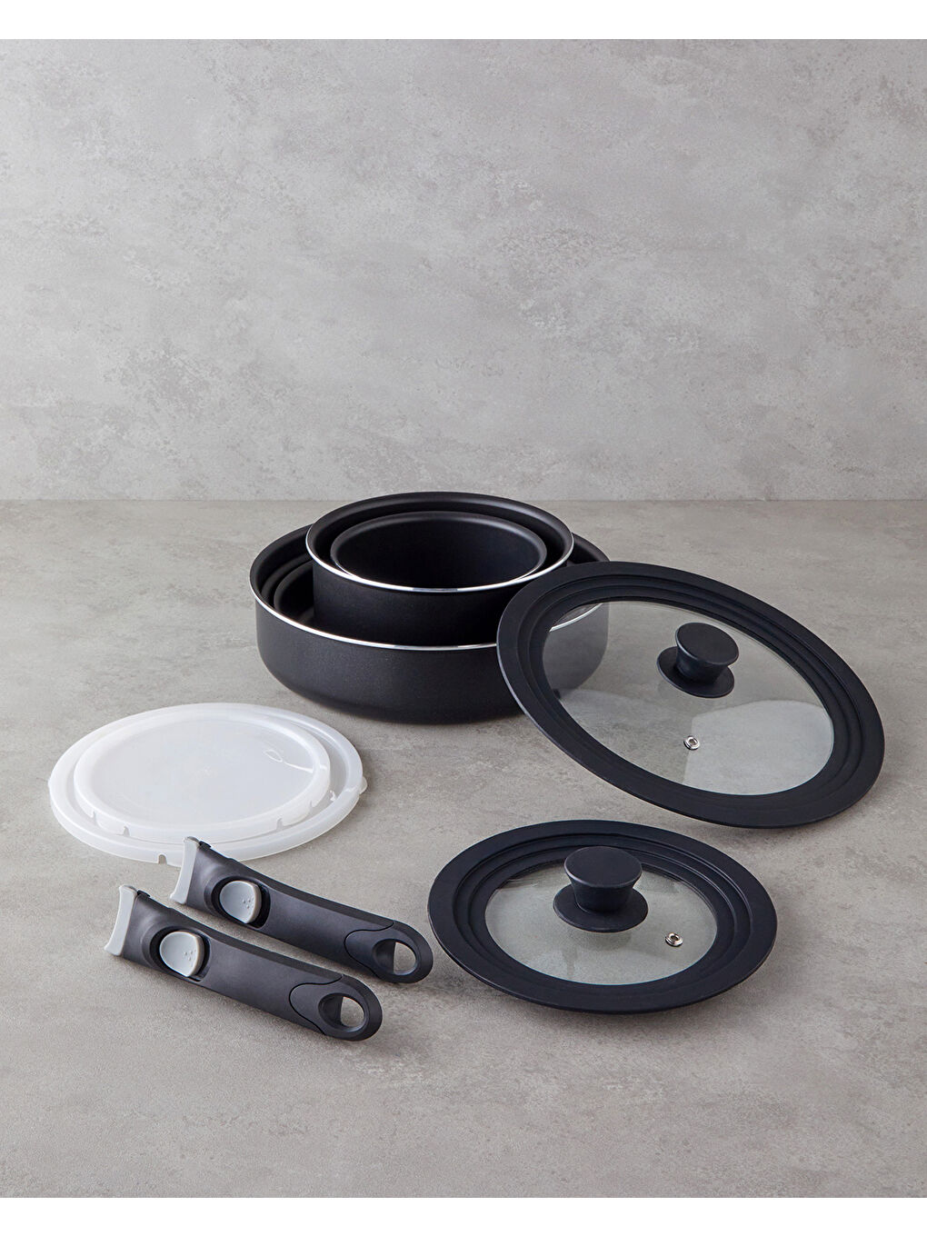 ClickEase Premium 11 Parça Tencere Seti 16 – 20 – 24 – 26 - 28 cm Siyah-1