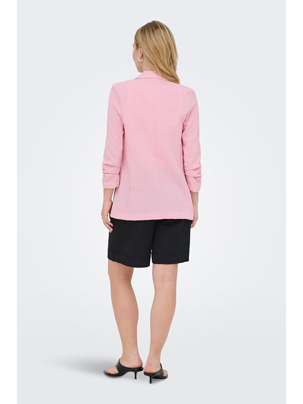 Pembe Onlita Regular Fit Kruvaze Yaka Blazer Ceket 15370275-3