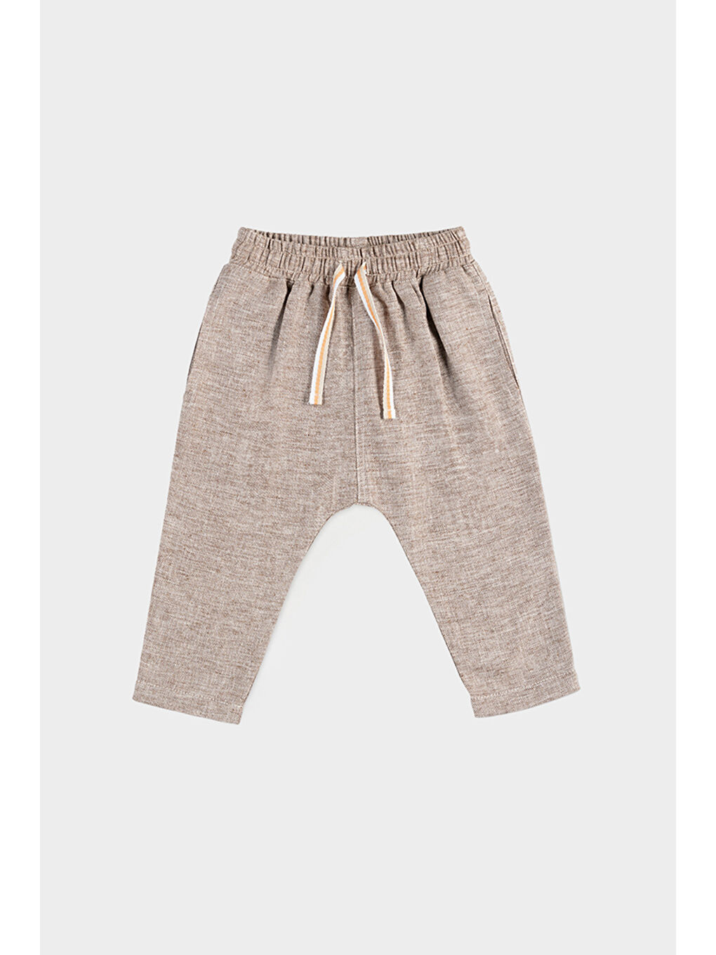Erkek Bebek Beli Lastikli Bej Pantolon