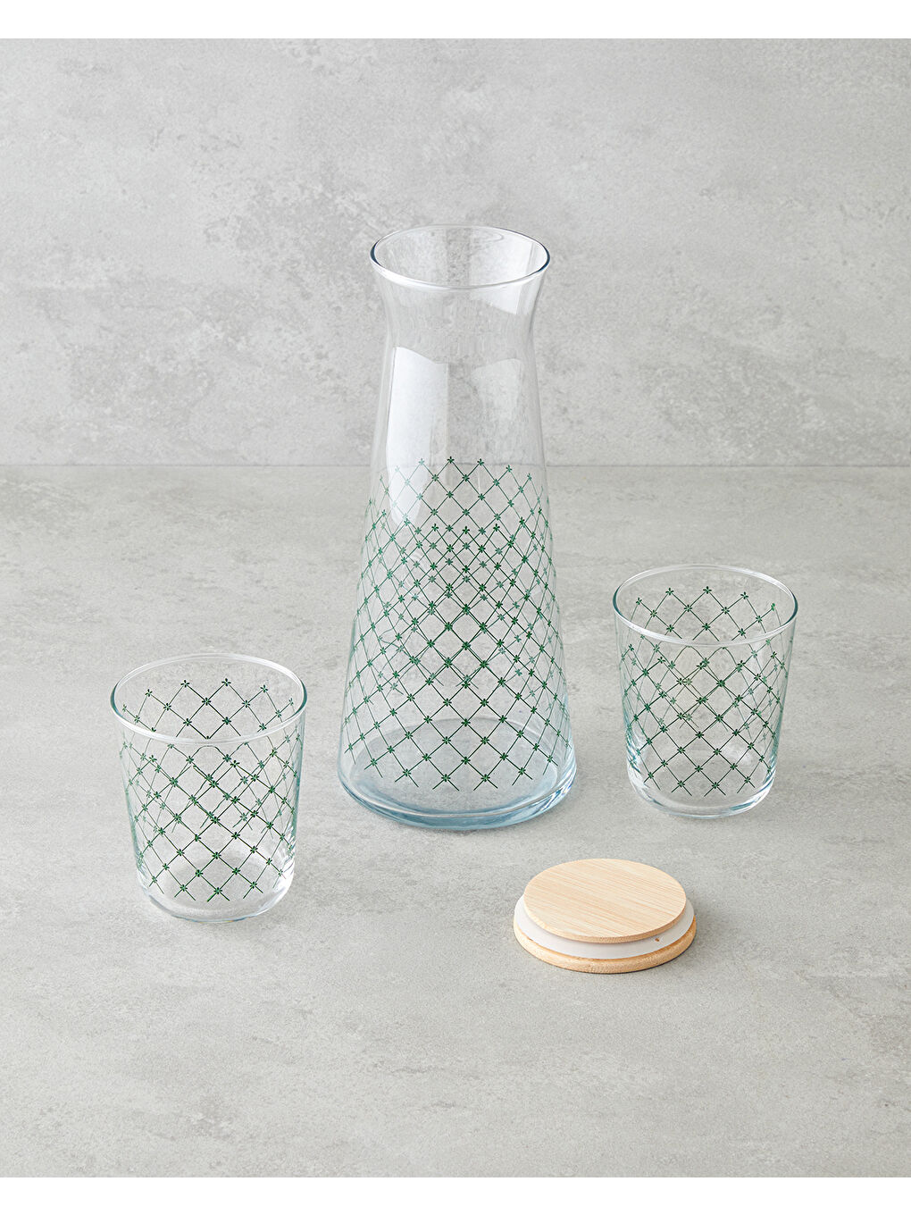 Greentide Cam 3 Parça Su Takımı 1150 ml + 315 ml Yeşil-1