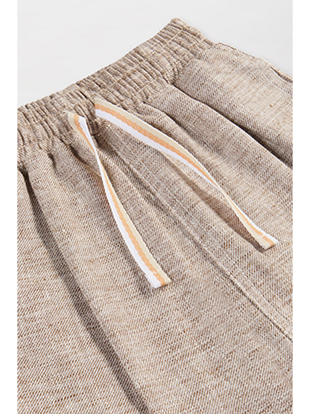 Erkek Bebek Beli Lastikli Bej Pantolon-2