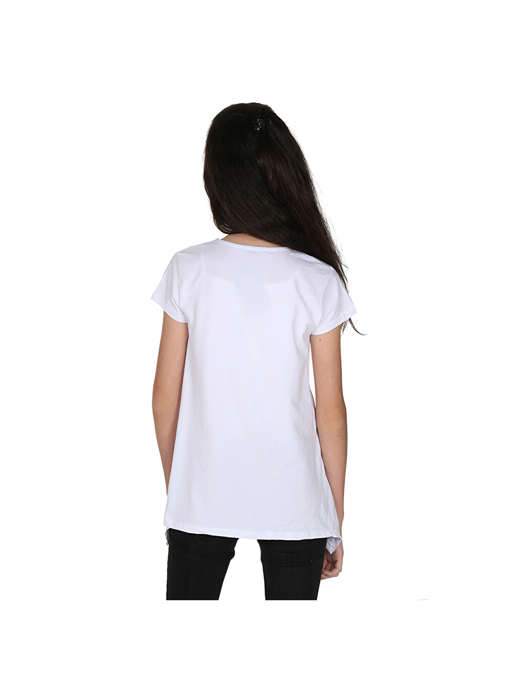 Beyaz Kız Çocuk Parfüm Nakışlı T-Shirt-1