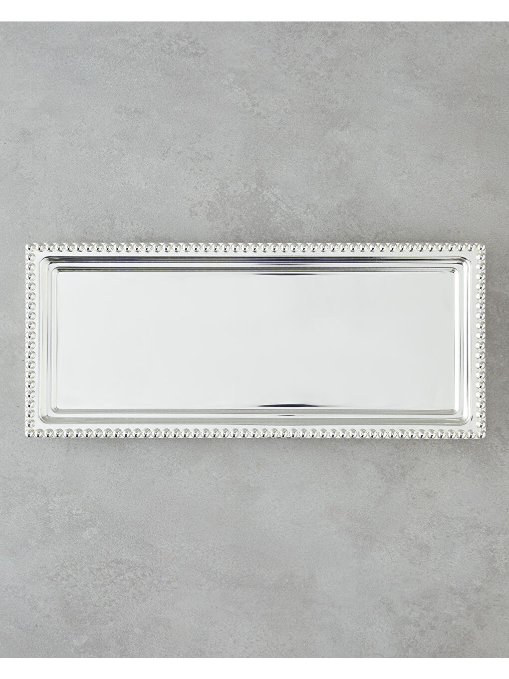 Gri Treas Metal Tepsi 40x17 Cm Silver