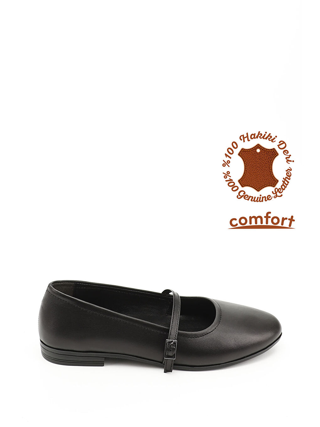 Mor Kadın ZÜMRÜT-SİYAH Hakiki Deri Babet