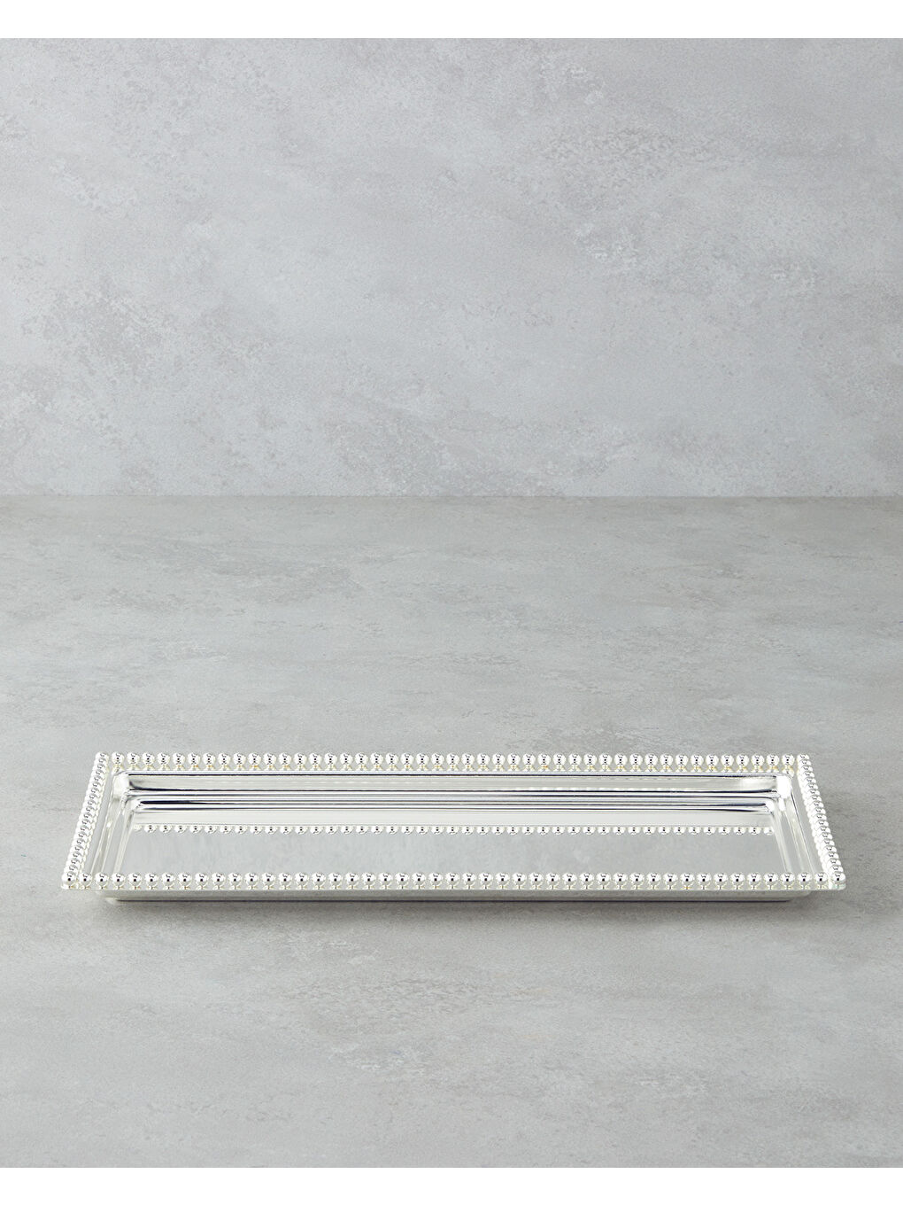 Gri Treas Metal Tepsi 40x17 Cm Silver-1